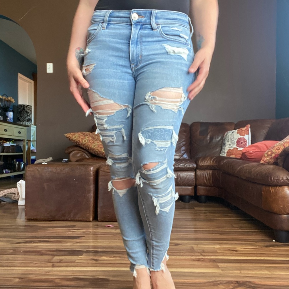 American Eagle Next Level Stretch Destroyed Leggings